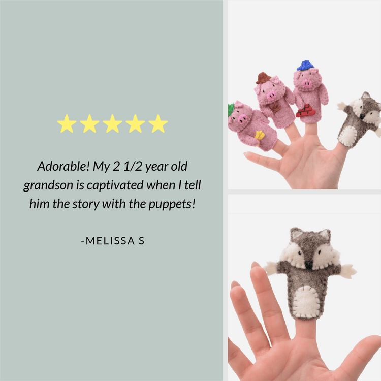 Three Little Pigs Finger Puppet Set – Story Play Ages 3+