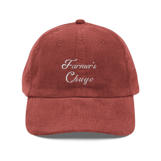 Embroidered Farmer's Chuyo Rust Corduroy Cap
