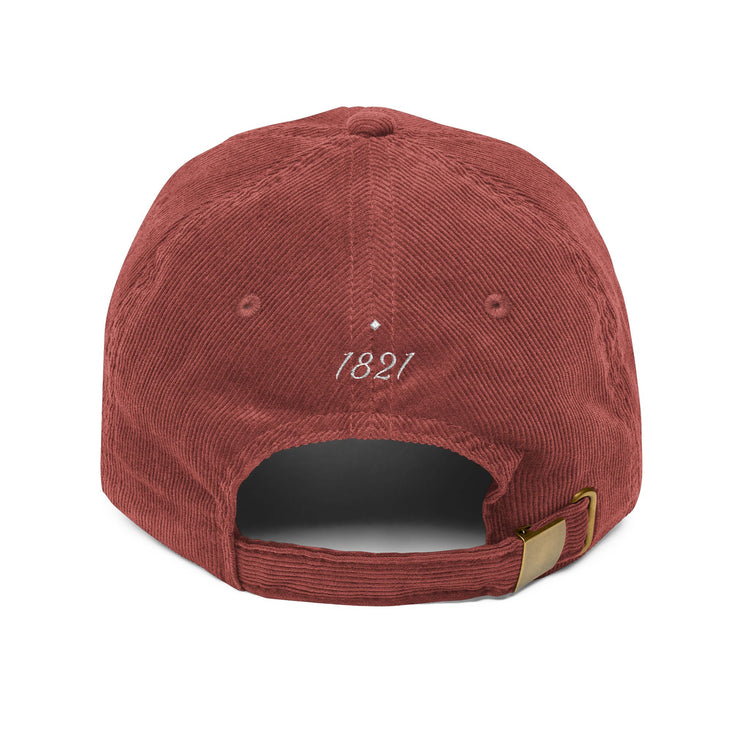 Embroidered Farmer's Chuyo Rust Corduroy Cap