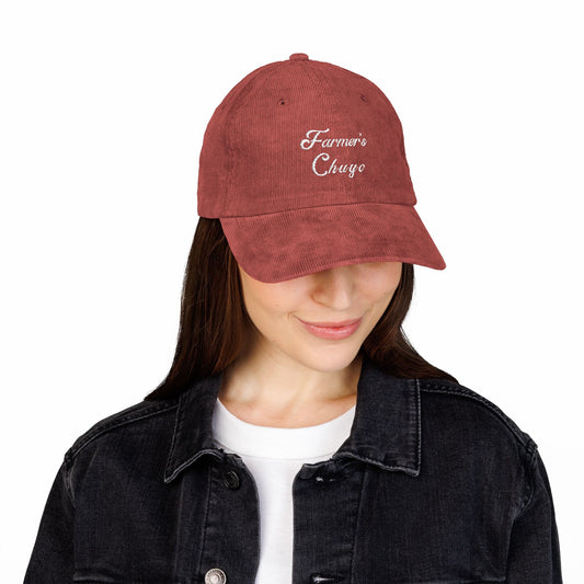 Embroidered Farmer's Chuyo Rust Corduroy Cap