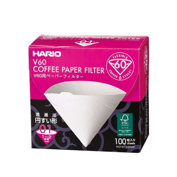 V60 Paper Filters: White / 100 Sheets Boxed 02