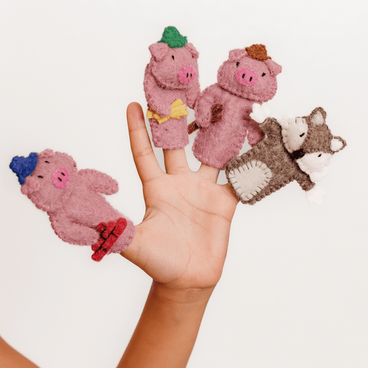 Three Little Pigs Finger Puppet Set – Story Play Ages 3+