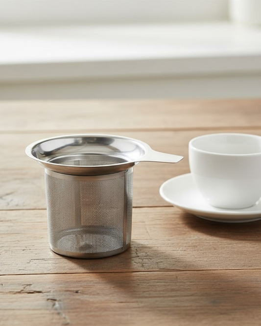 Tea Strainer Fine Mesh Tea Infuser With Lid And Foldable Handles For Loose Leaf Tea Brewing